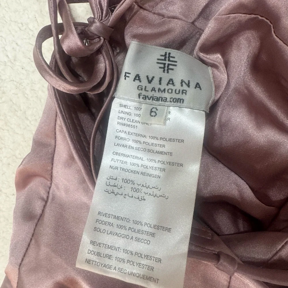 Faviana Glamour Formal Prom Special Occasion Dress Deep Mauve Size 6 - Picture 5 of 8